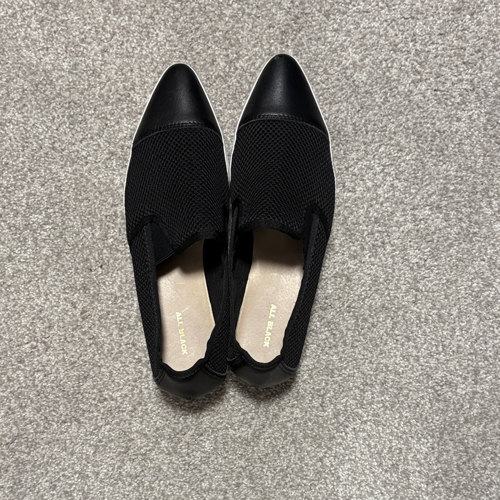Black Women's Mesh Slip-On Loafers